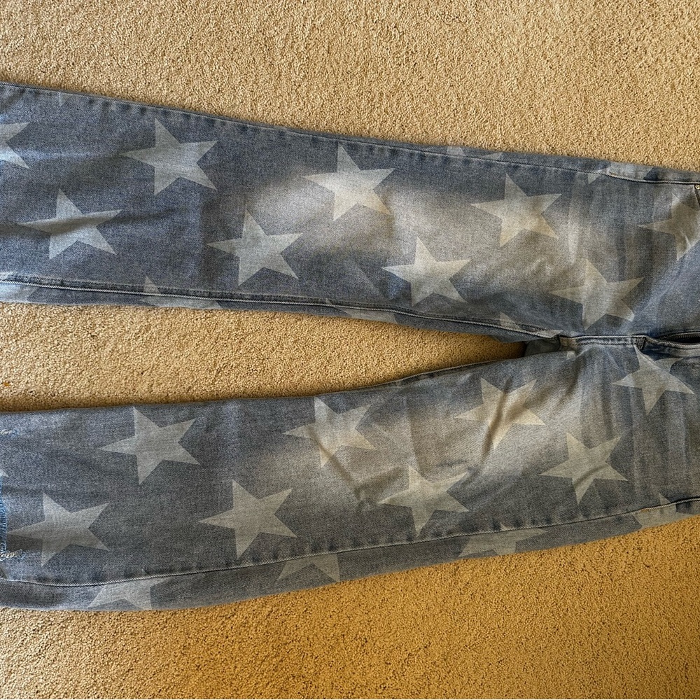 Star Patterned Gray Jeans